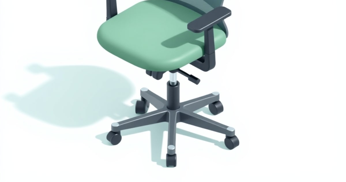 Single task chair with a mint-green seat, mesh back and chrome five-star caster base against a pink arc, representing budget ergonomic chair picks